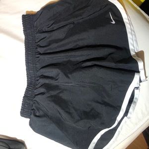 Youth girls black Nike running shorts